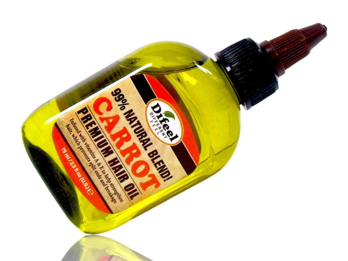 Hair Oil with Carrot Oil 99% Natural Blend - Premium Nourishing Treatment - 3 x 2.5 oz Bottles