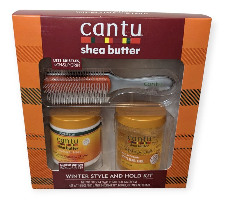 Cantu Shea Butter Winter Style and Hold Kit Bonus Size Cream Gel