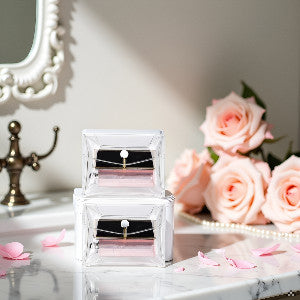 Mini Clear PVC Makeup Bags Set of 2 Travel Cosmetic Organizer Pouches