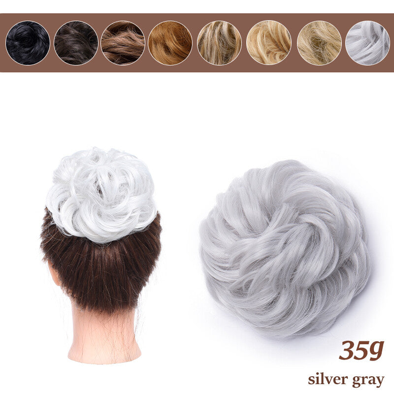 Thick Curly Messy Bun Hair Piece - Synthetic Hair Extensions for Updo & Volume