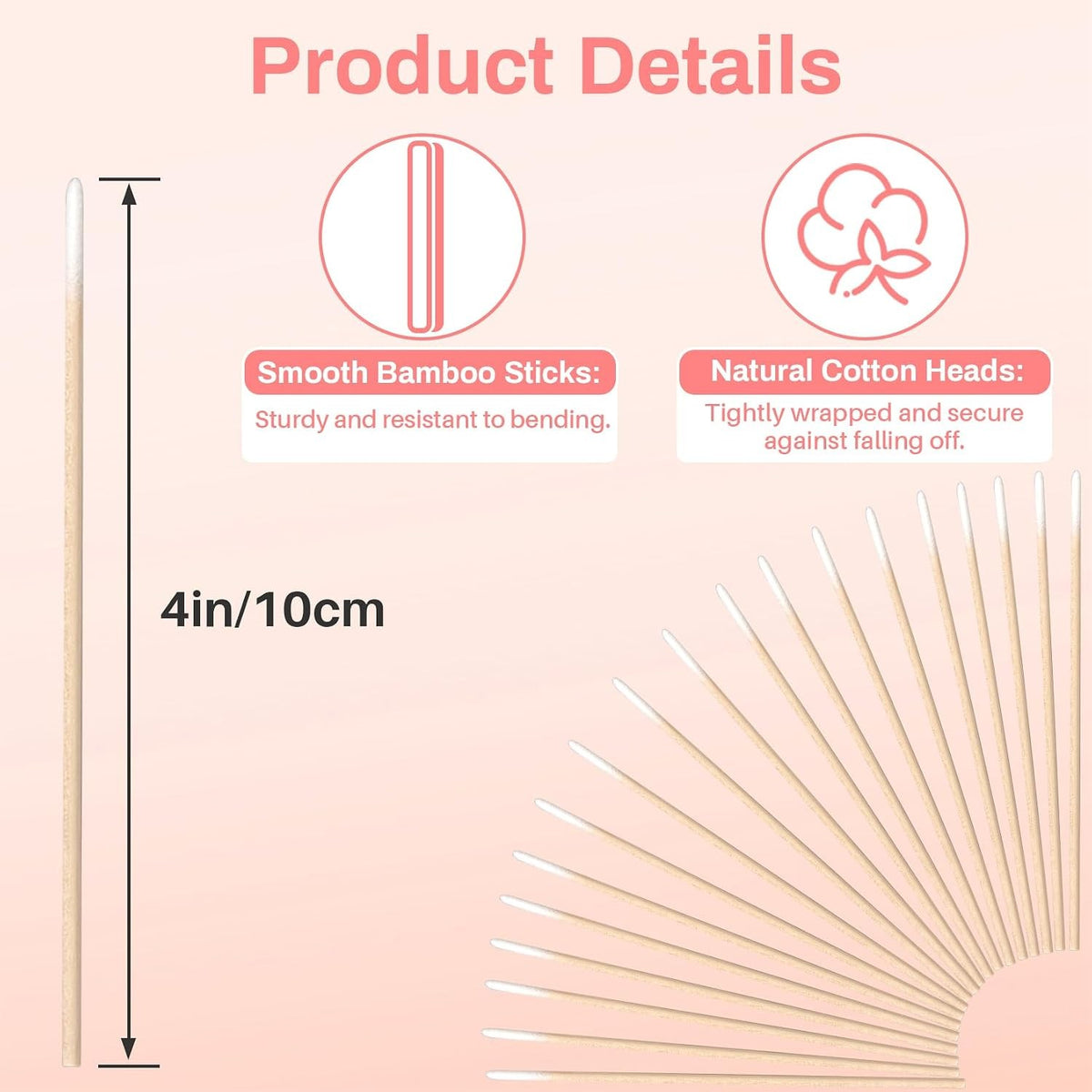 Disposable Precision Cotton Swabs 200PCS - Fine Tip for Beauty & Electronics