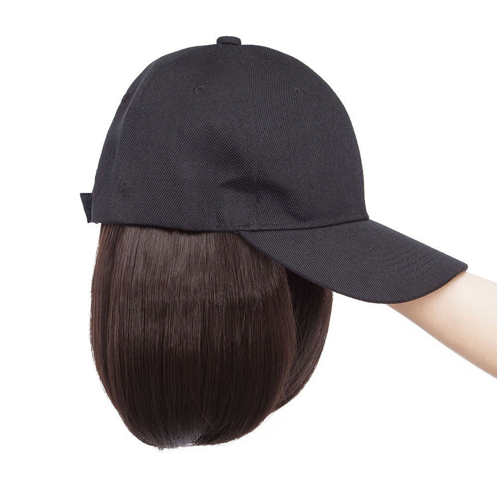 Instant Style 6-Inch Straight Cap Wig with Adjustable Baseball Hat - Synthetic Hair