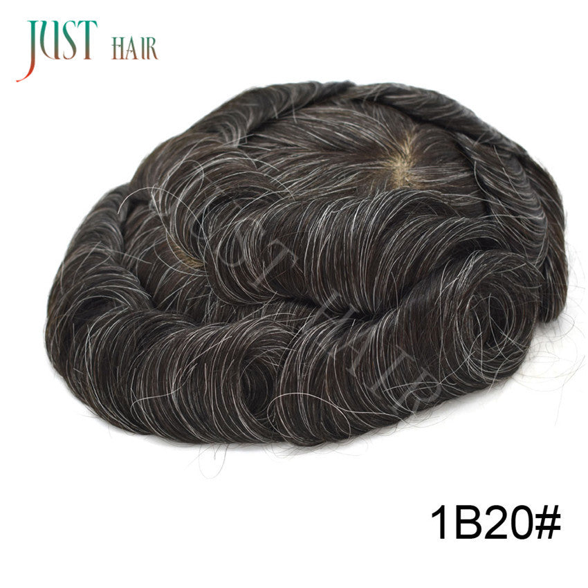 Swiss Lace Hair System for Men - Human Hair Toupee with Light Density