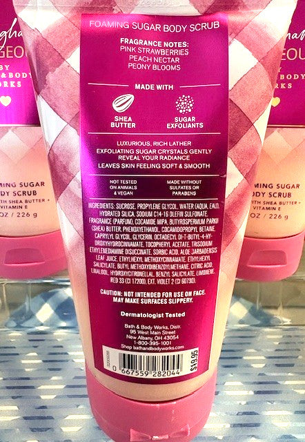 NEW! Bath & Body Works GINGHAM GORGEOUS Foaming Sugar Scrub (8 oz) x