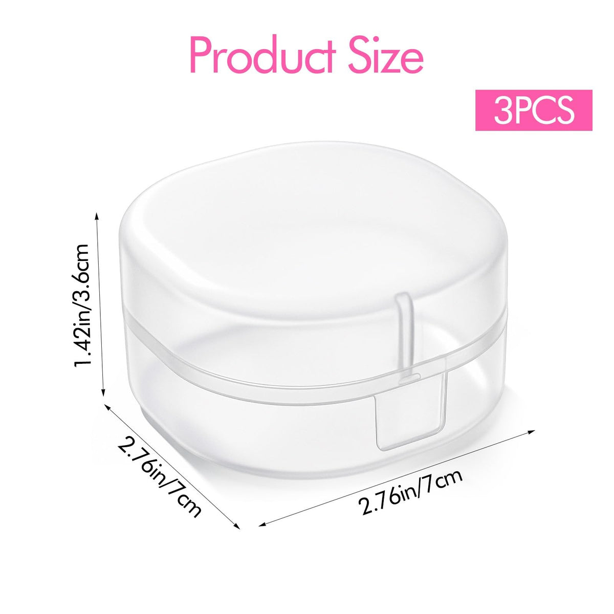 3 Pack Travel Cosmetic Cotton Pad Holder Reusable Plastic Containers