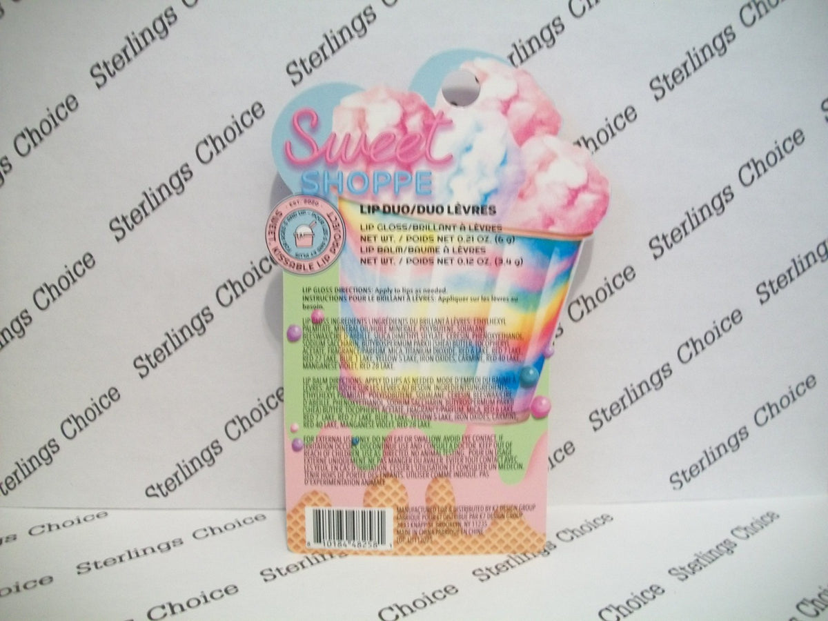 Cotton Candy Scented Lip Gloss & Lip Balm with Vitamin E & Shea Butter