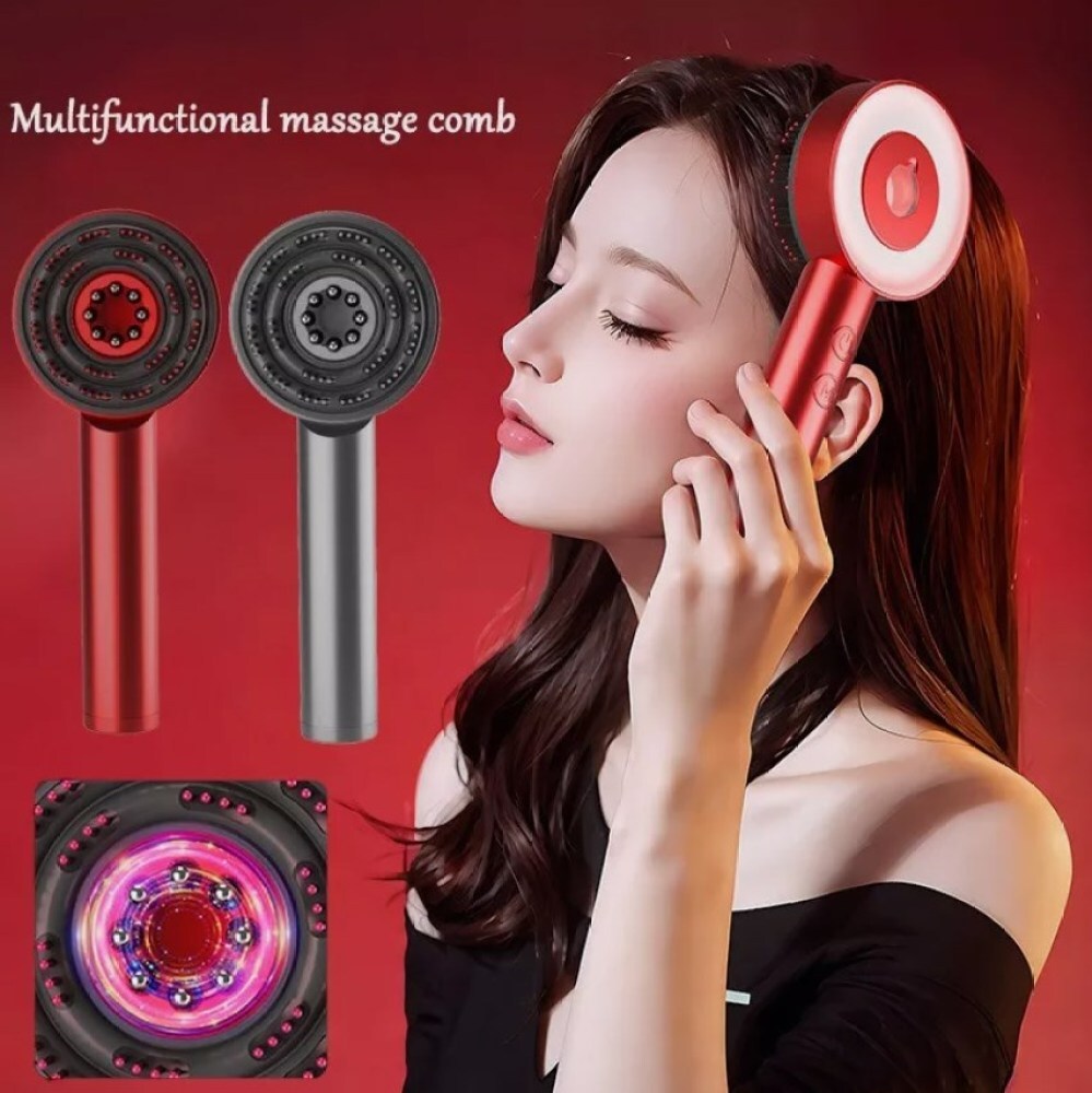 Electric Scalp Massage Comb with Red Light & Liquid Applicator