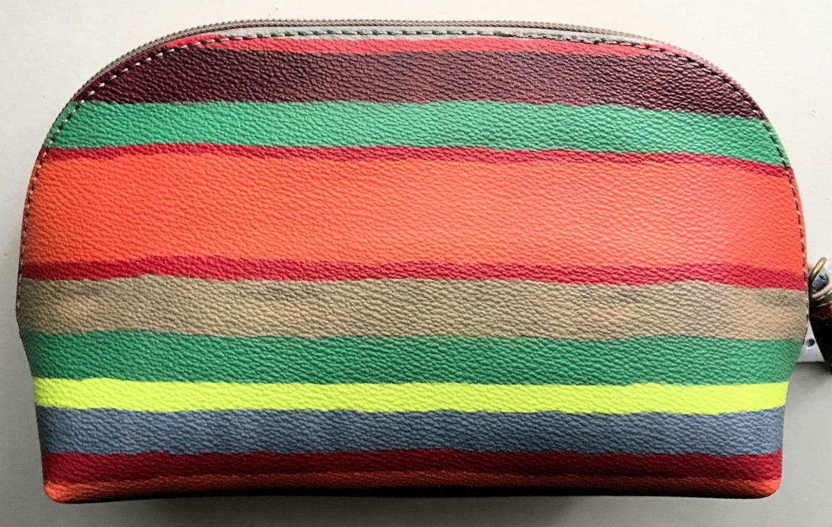 Cosmetic Bag Purse with Zipper Closure - Gypsy Stripe Pattern
