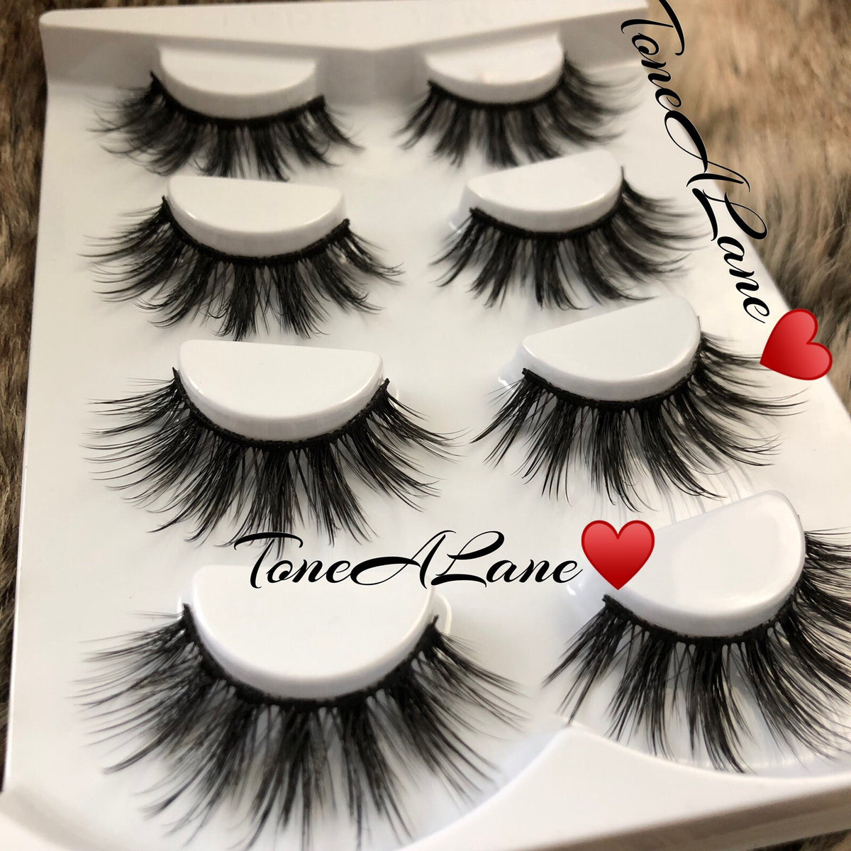 Reusable 3D Mink Eyelashes - Fluffy Wispies, Natural Handmade False Lash Set