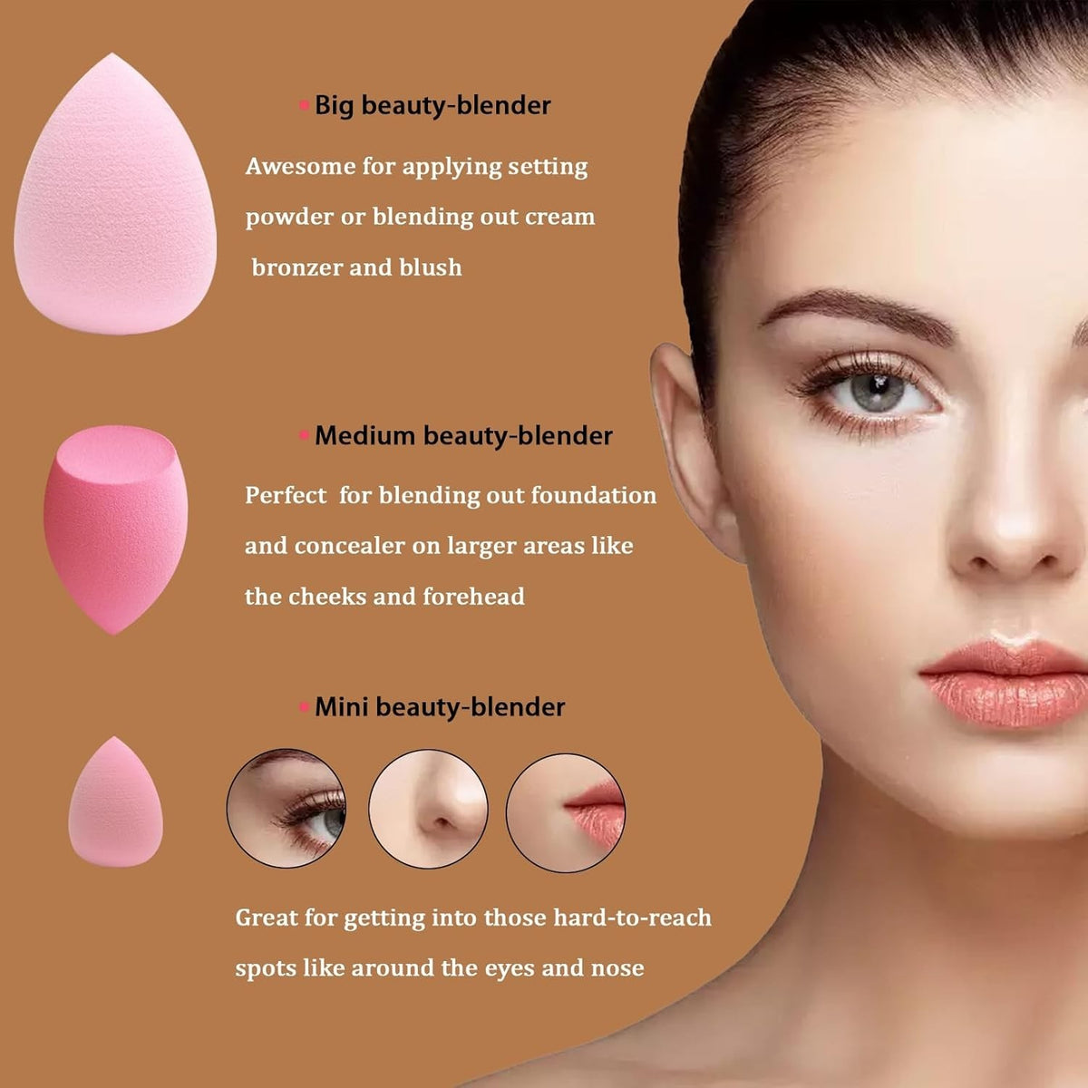 20PCS Multi-Colored Makeup Blender Sponges for Liquid, Cream & Powder Foundation