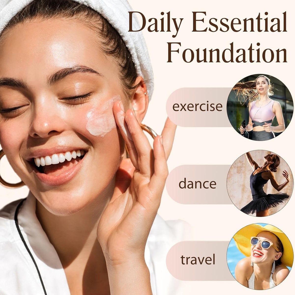 Color Changing Foundation SPF 50+ Longwear Waterproof Hydrating Makeup