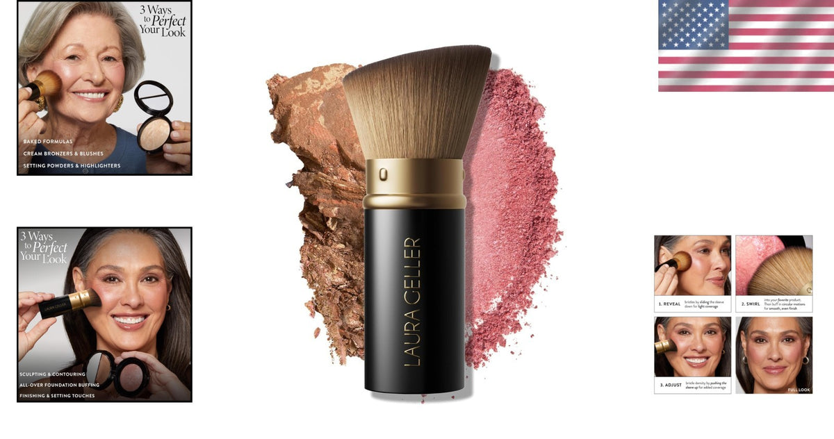 Retractable Angled Kabuki Brush for Flawless Makeup Application