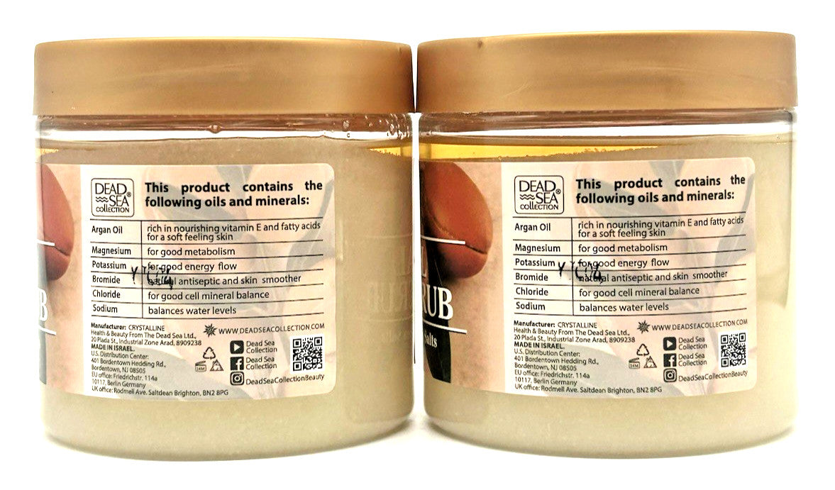 Dead Sea Collection Argan Exfoliating Mineral Salt Scrub, 2-Pack