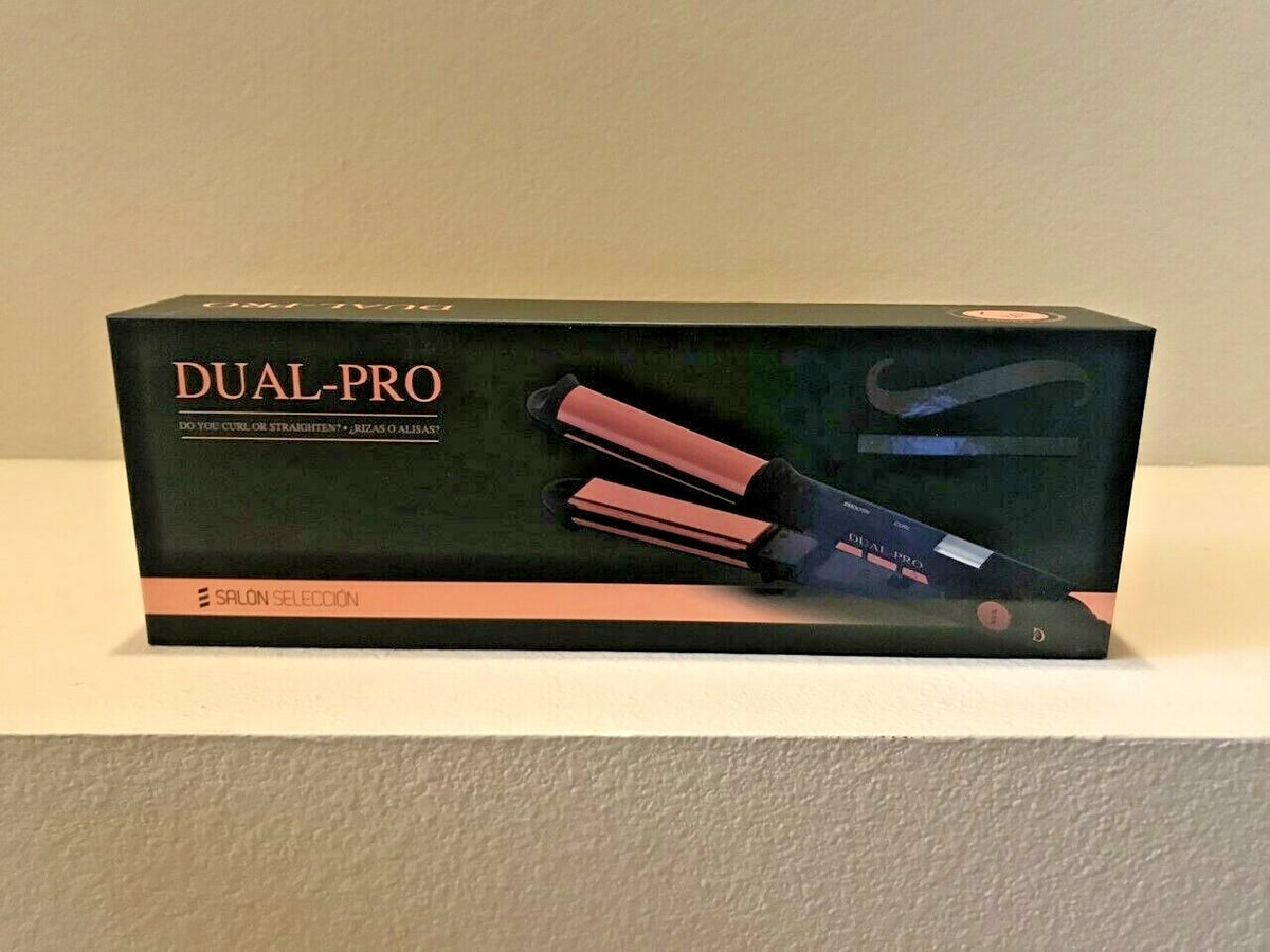 Salerm Dual Pro Ceramic Hair Straightener and Curling Iron - Salon-Style Styling Tool
