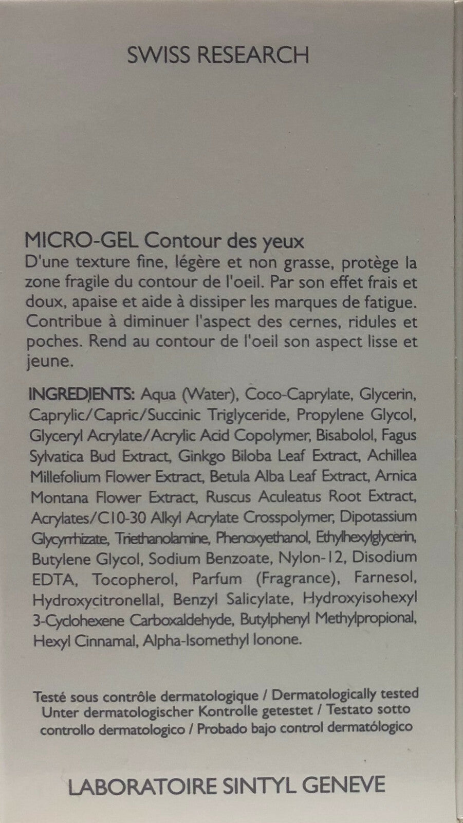 Eye Contour Micro Gel for Fine Lines & Puffiness - 20ml / 0.67oz