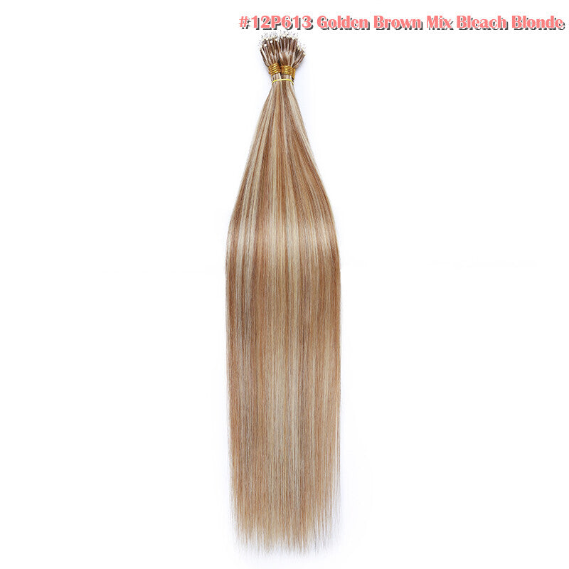 Nano Ring Hair Extensions Set - Real Remy Human Hair Full Head Thick 150g