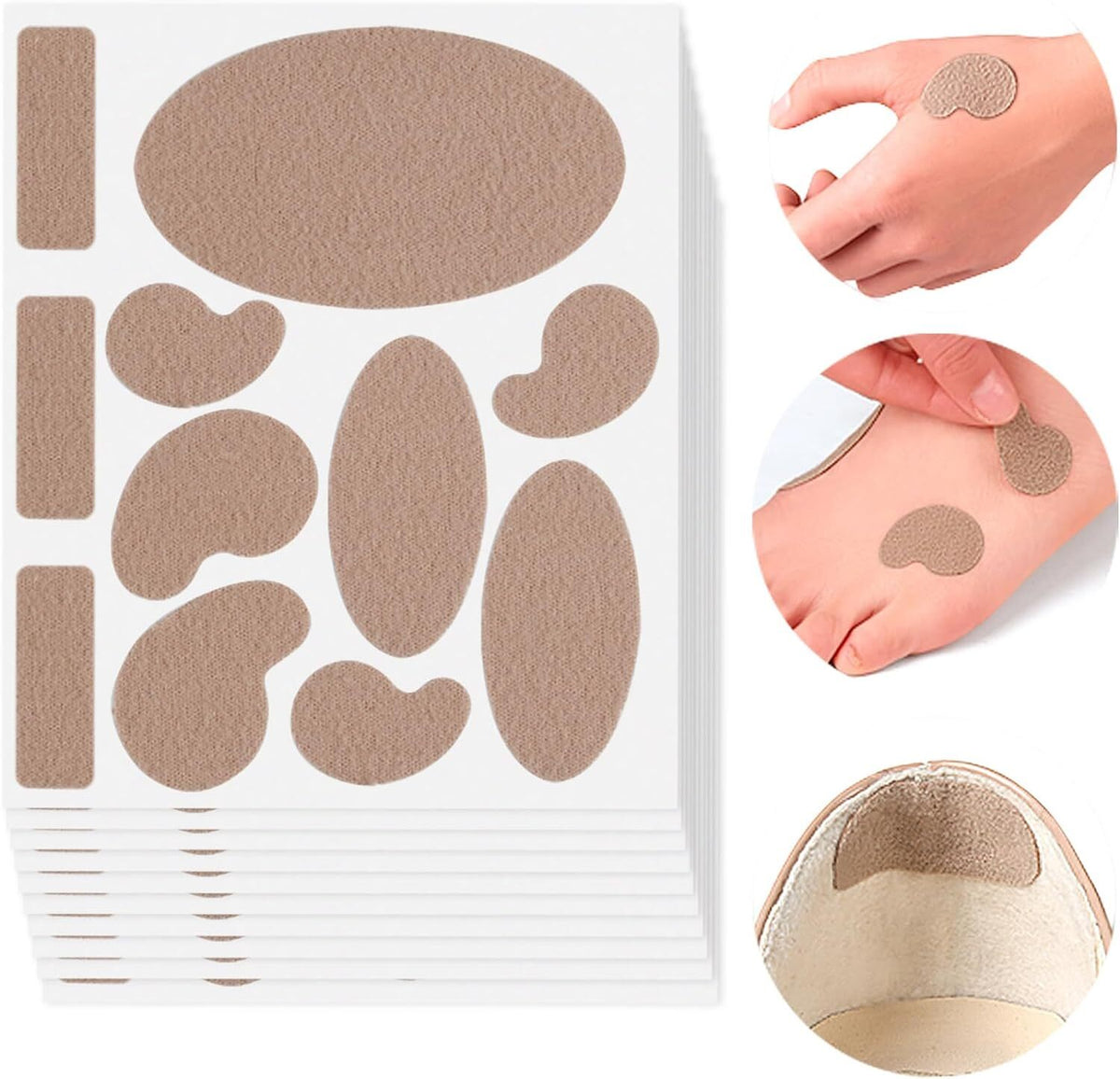 Anti-Wear Heel Blister Pads - Moleskin Adhesive Tape