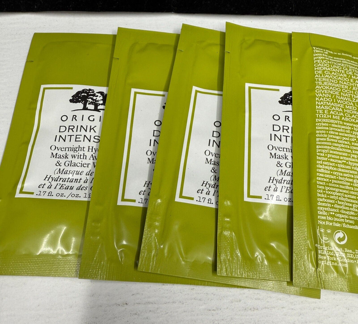 Intensive Overnight Hydrating Mask with Avocado & Glacier - 5 Pack