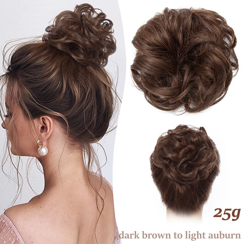 Thick Curly Messy Bun Hair Piece - Synthetic Hair Extensions for Updo & Volume