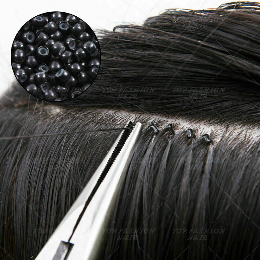 Human Remy Hair Extensions Micro Loop Nano Ring Full Head Salon Use