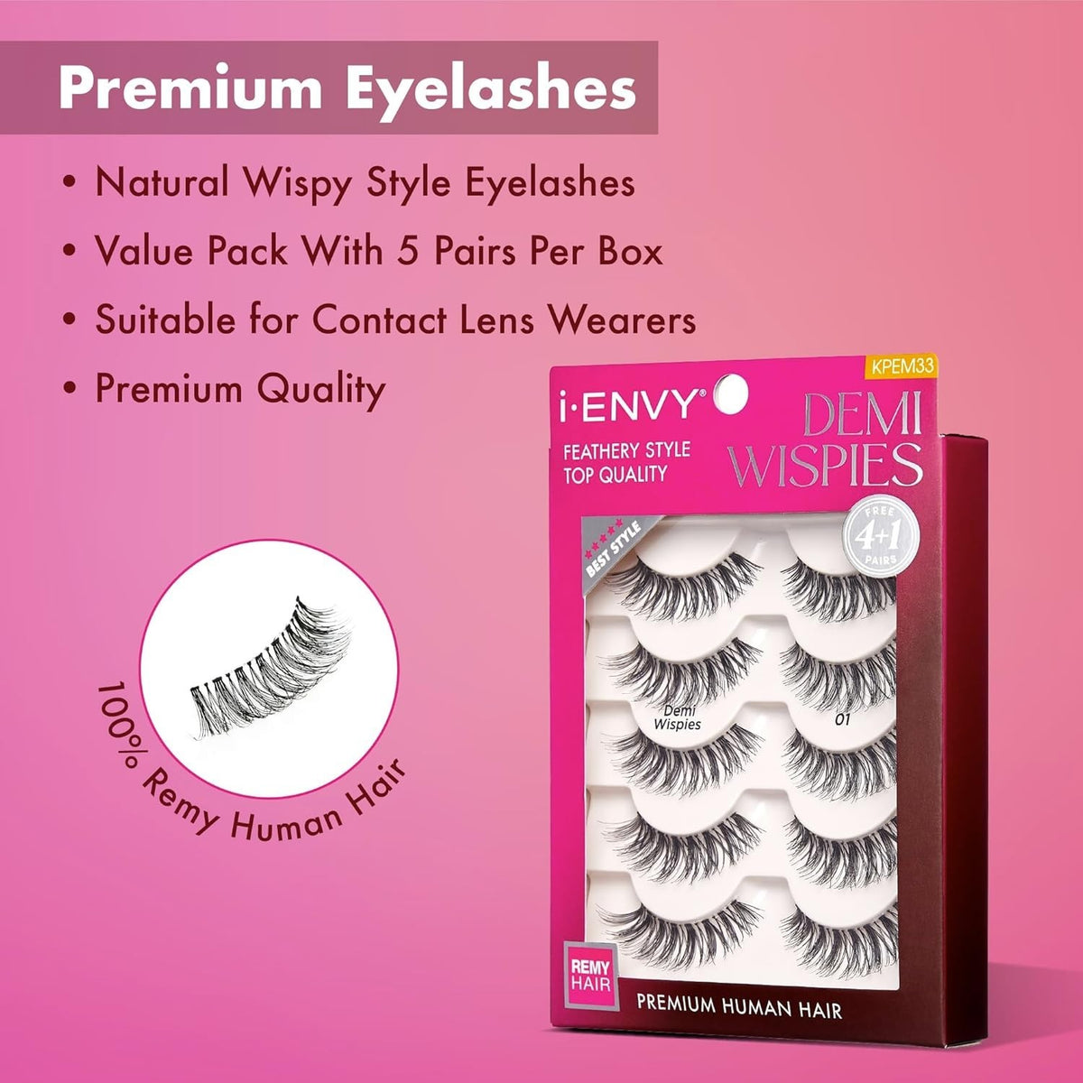 False Eyelash Set 15 Pairs Natural Human Hair Demi Wispies for Glamorous Looks