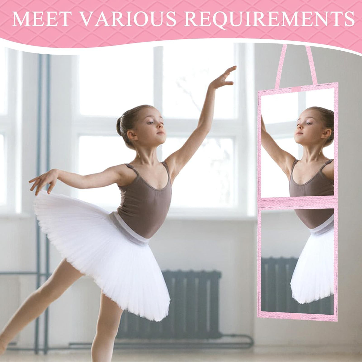 Foldable Travel Full Length Mirror - Portable Full Body Dance & Travel Mirror