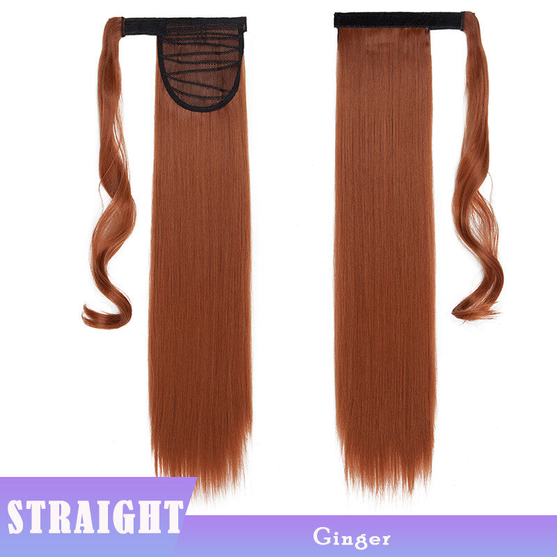 Thick Clip-In Ponytail Hair Extension - Fake Human Hair, Wavy & Straight