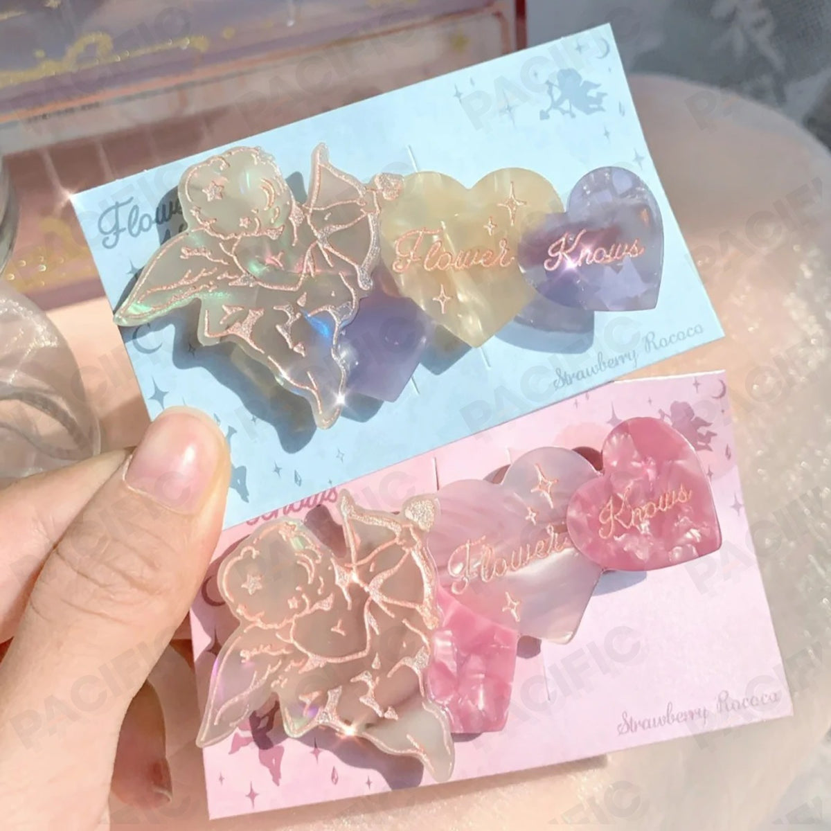 Flower Knows Strawberry Rococo Hair Clip Pink Blue Purple 3 Colors US
