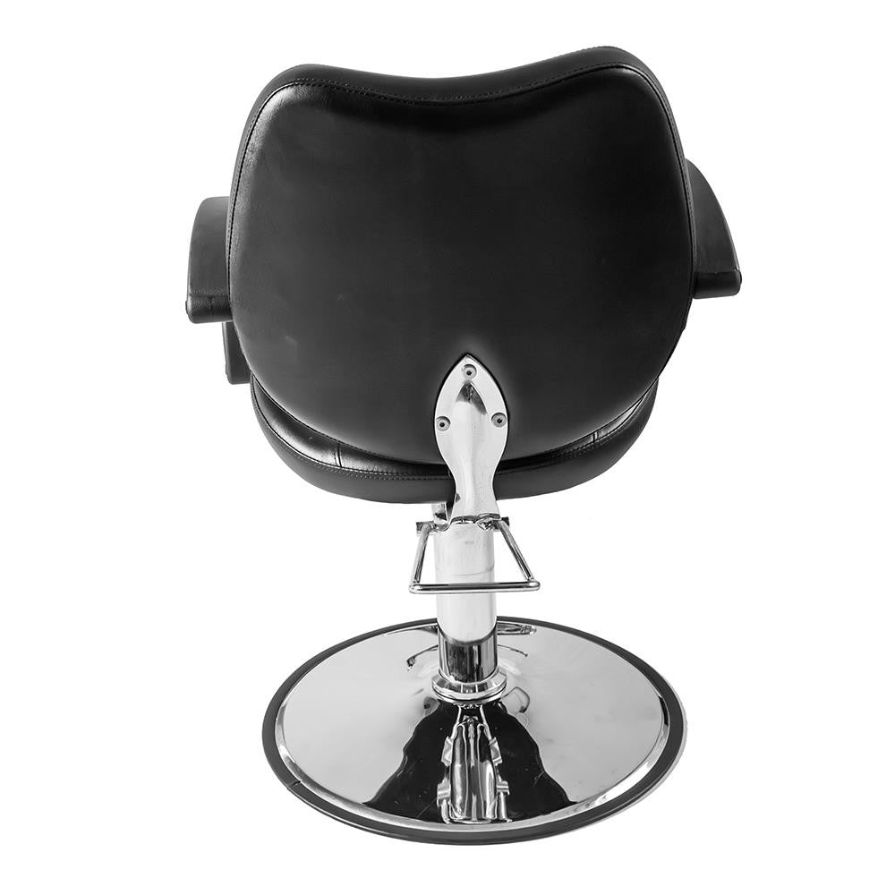Black Barber Chair with Hydraulic Pump and Footrest - Salon & Hair Stylist Chair
