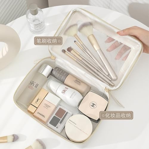 Clear Waterproof Makeup Bag Travel Organizer for Women - Pink, Large