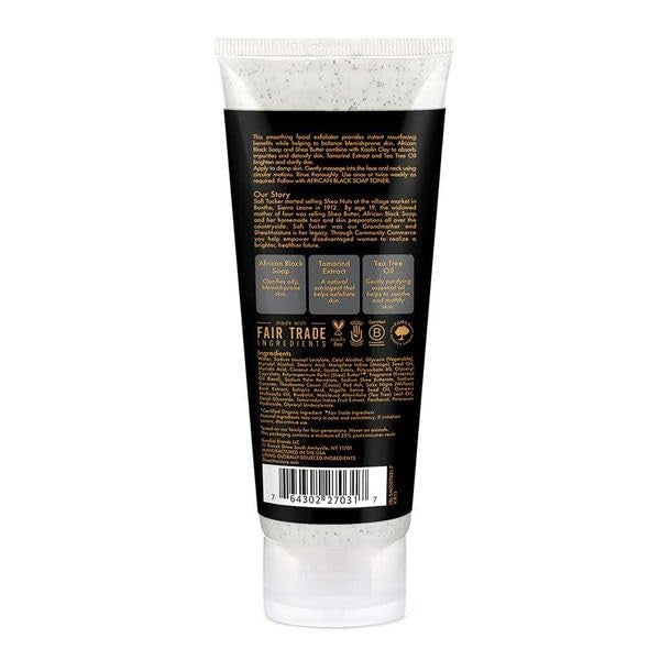 SheaMoisture Facial Wash and Scrub African Black 4 Fl Oz (Pack of 1),