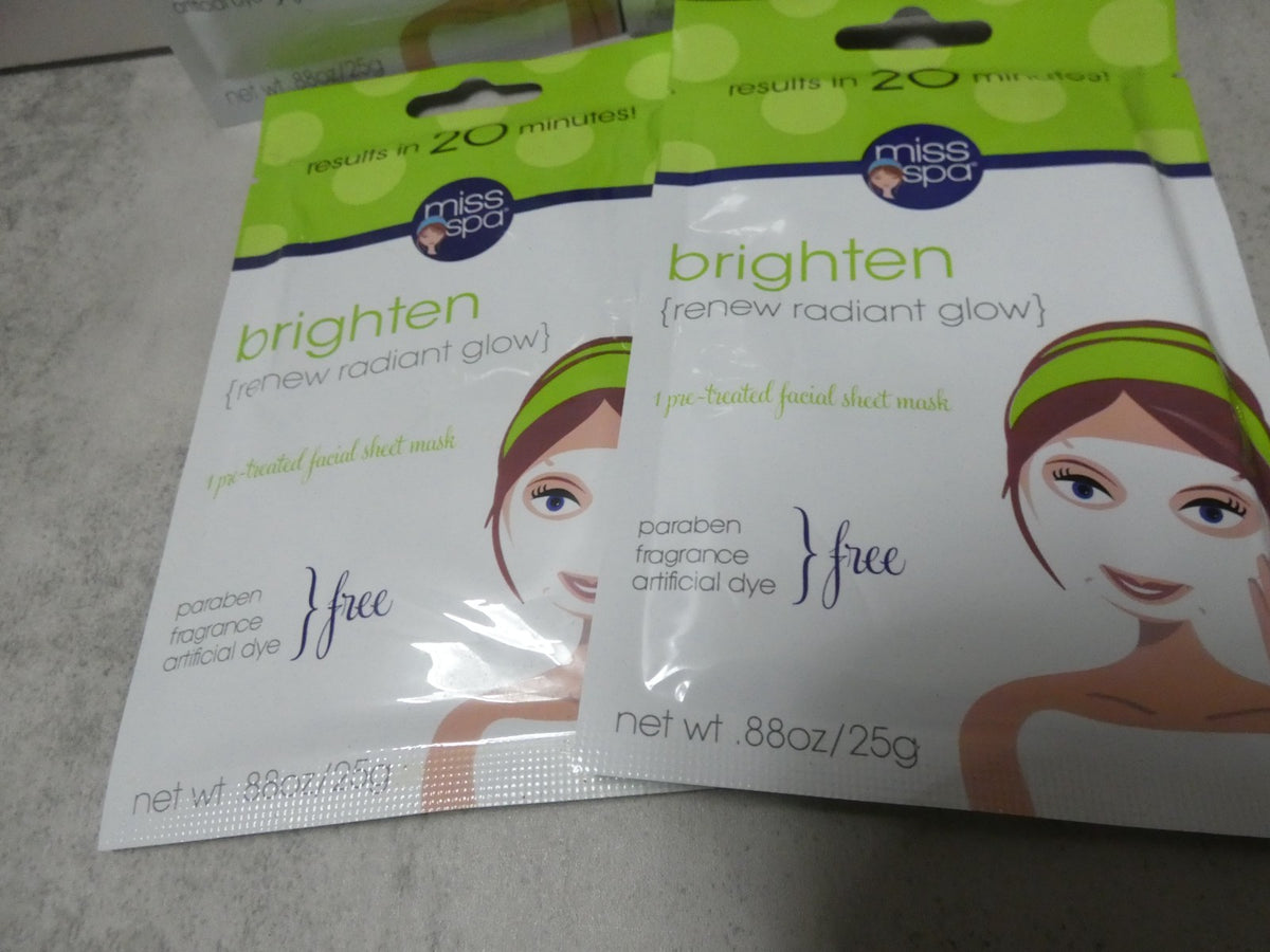 Brighten Renew Face Sheet Masks Set of 4 - 0.88 oz Each