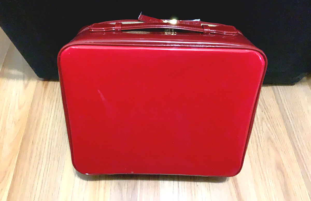 Large Red Cosmetic Bag 12x10x4.5 Inches Travel Makeup Organizer