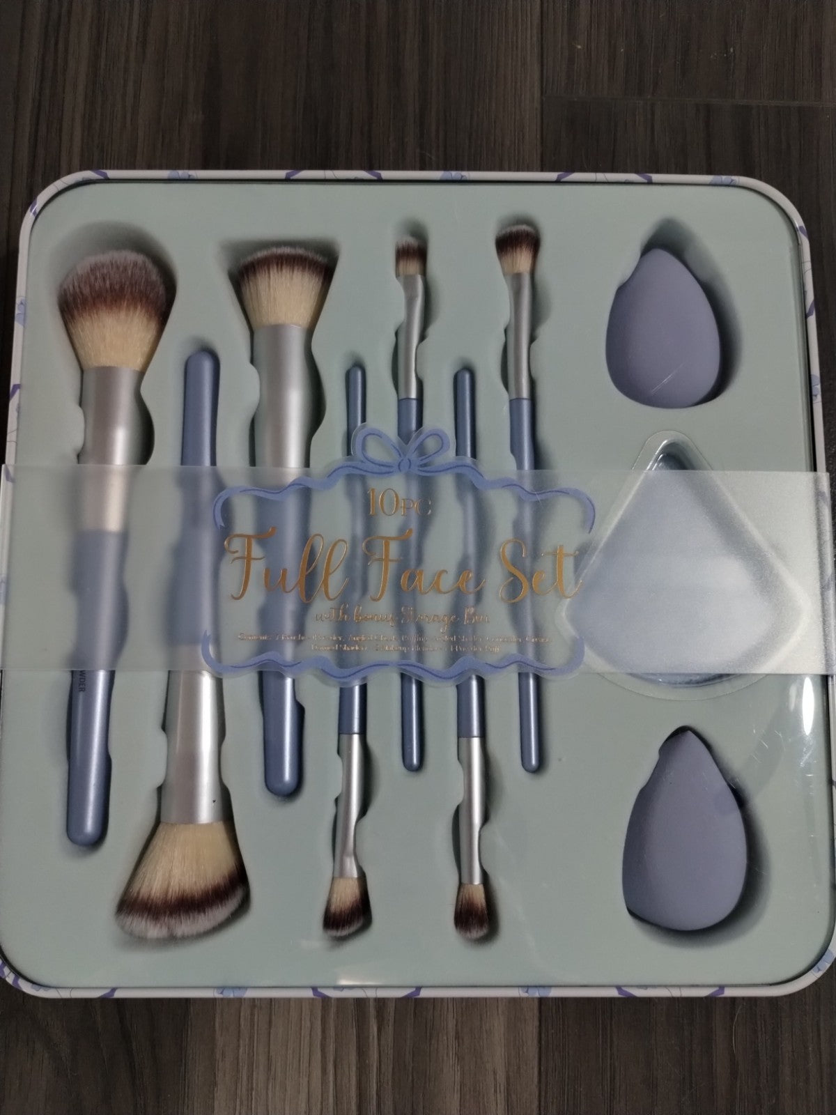 Primrose Full Face Makeup Brush Set - 10 Pieces with Storage Container