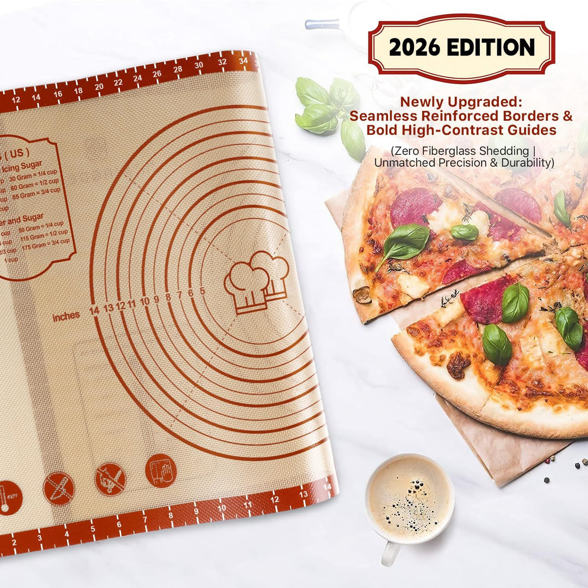 Extra Thick Silicone Baking Mat for Pastry Bread Dough 26x16 Inches