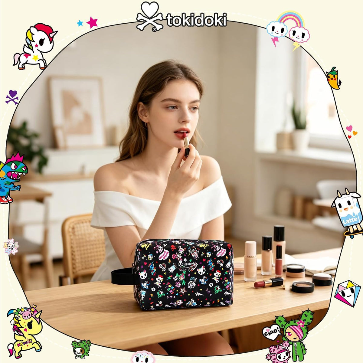 Unicorno Waterproof Makeup Bag Travel Cosmetic Organizer for Women