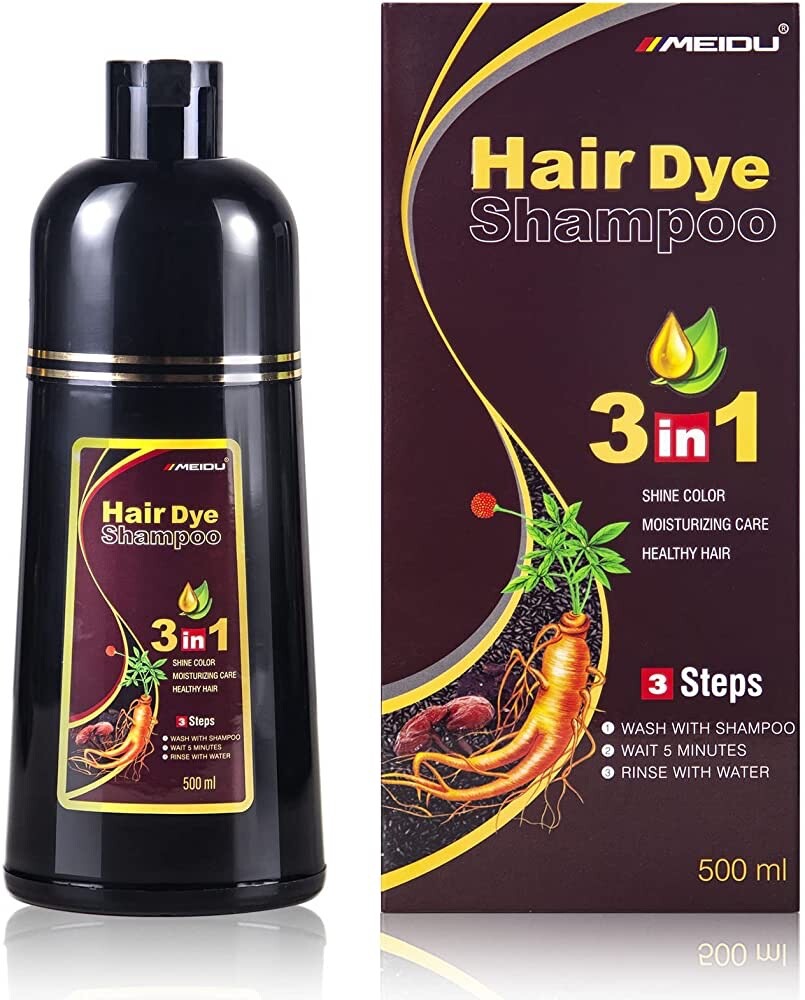 3-in-1 Hair Dye Shampoo 500ml - Multiple Shades
