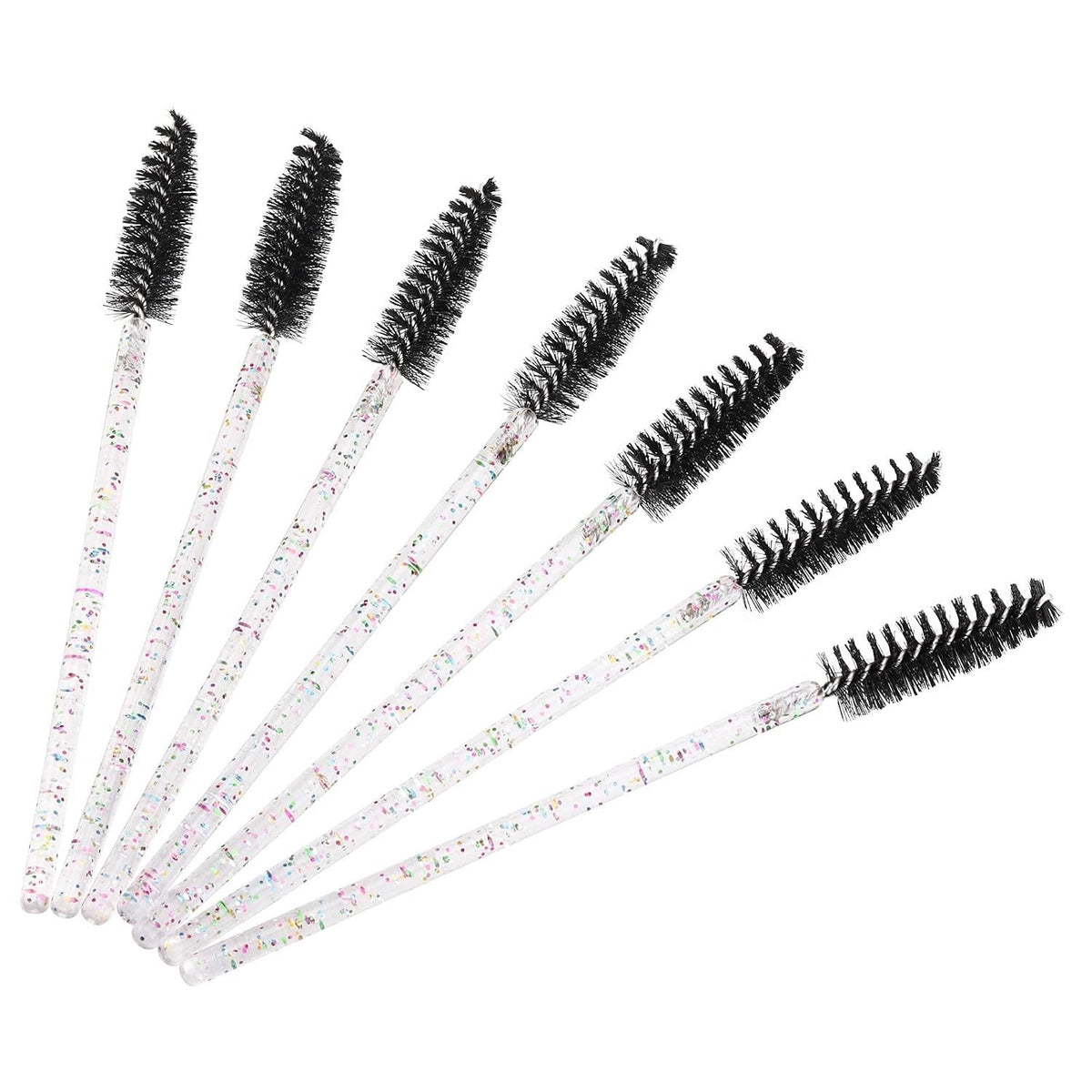 Disposable Eyelash Mascara Brushes Set - 100 Soft Fiber Lash Wands & Applicators