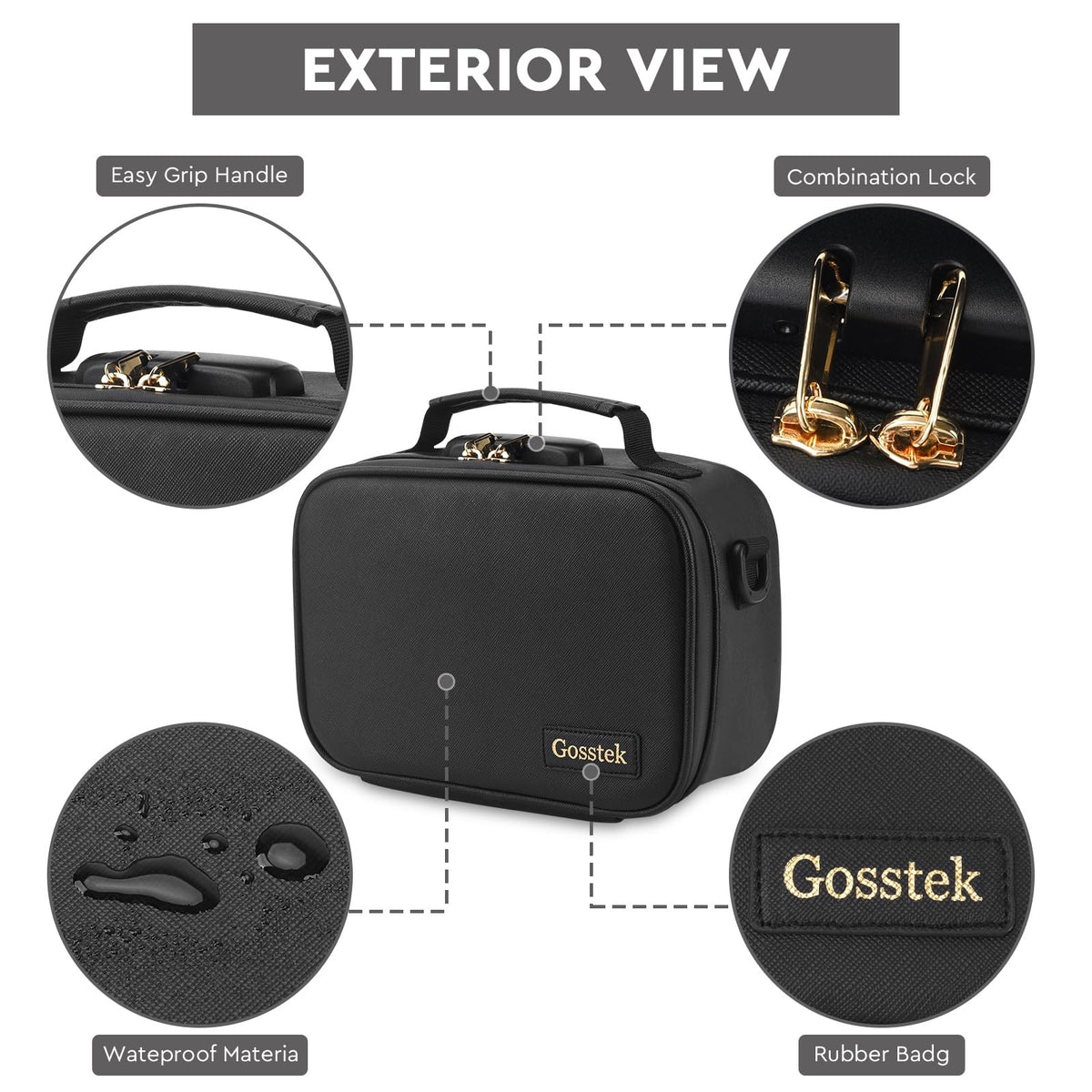 PU Leather Storage Bag with Combination Lock - Multi-Use Travel & Home Organizer