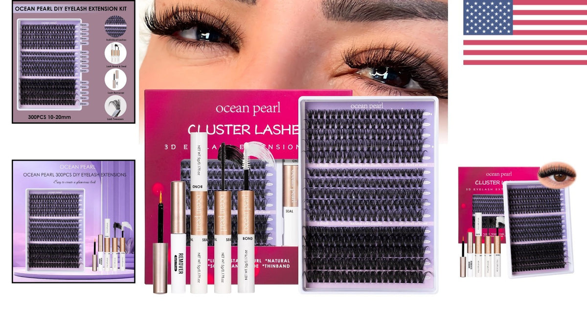 300 Pcs DIY Lash Extension Kit Natural Cluster Lashes for Salon Use