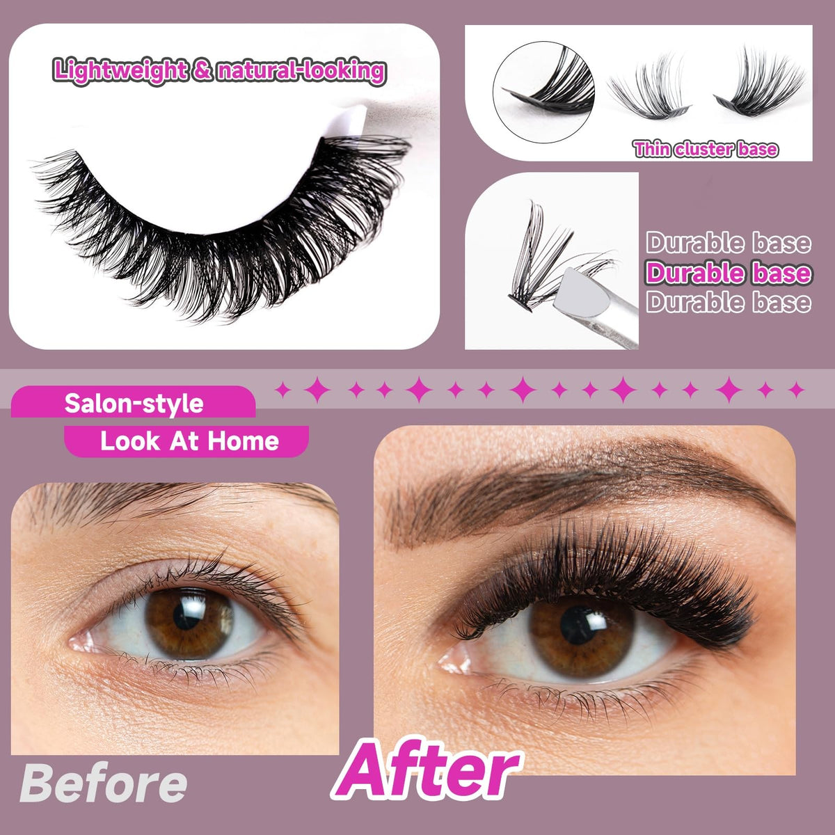 Lash Clusters Kit with 320 Pieces 11-20mm DIY Eyelash Extensions - Natural & Dramatic Looks
