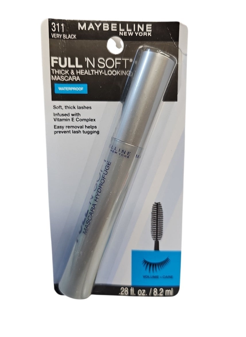 Maybelline Full 'N Soft Waterproof Mascara - Very Black 311, 2 Pack