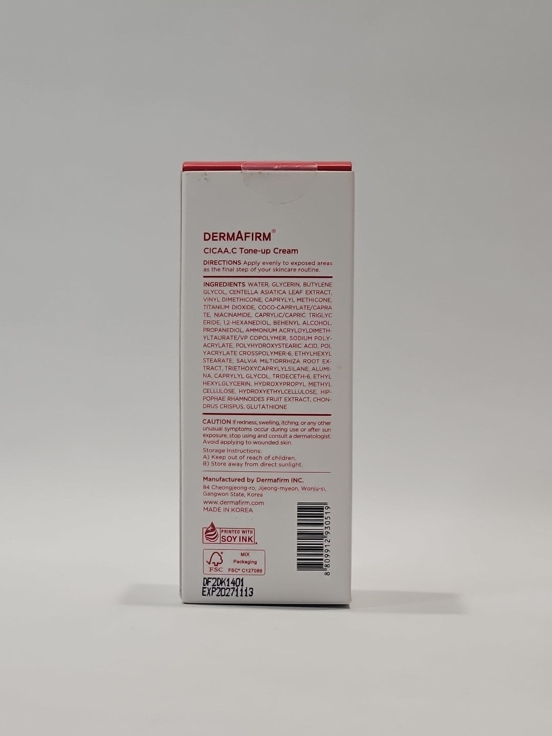 DermAfirm CICAA C Tone Up Cream 50ml with Centella Asiatica Extract