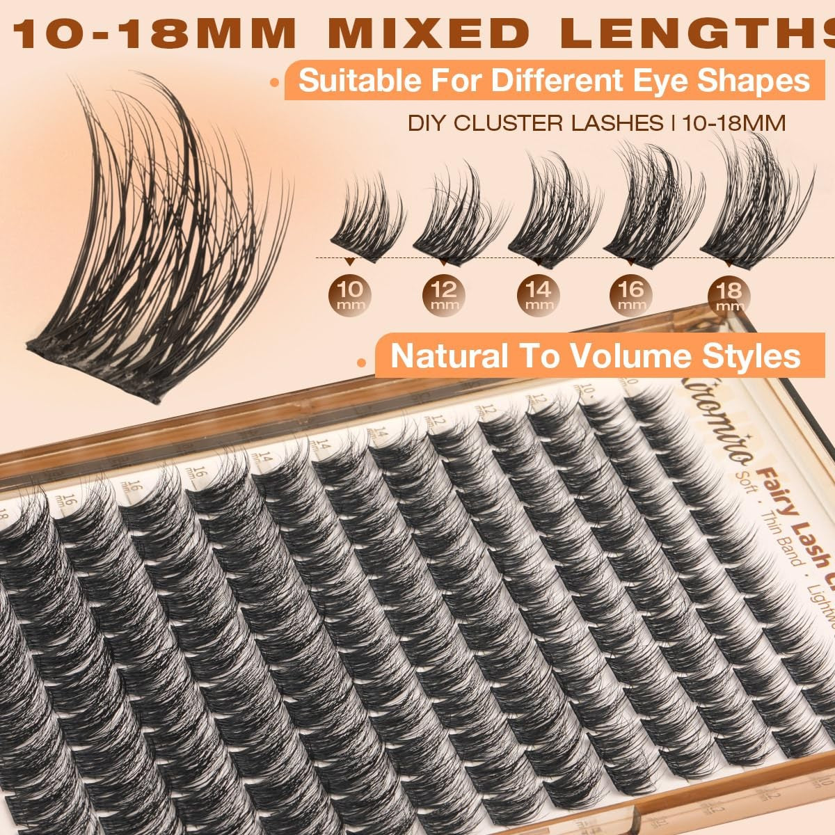 Wispy Lash Clusters Fluffy Eyelashes Natural Look - Black