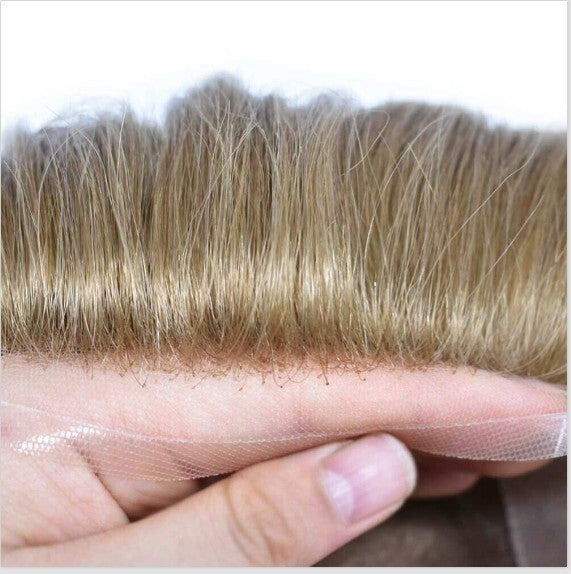 French Lace Front Mens Hair Replacement System Human Hair Toupee