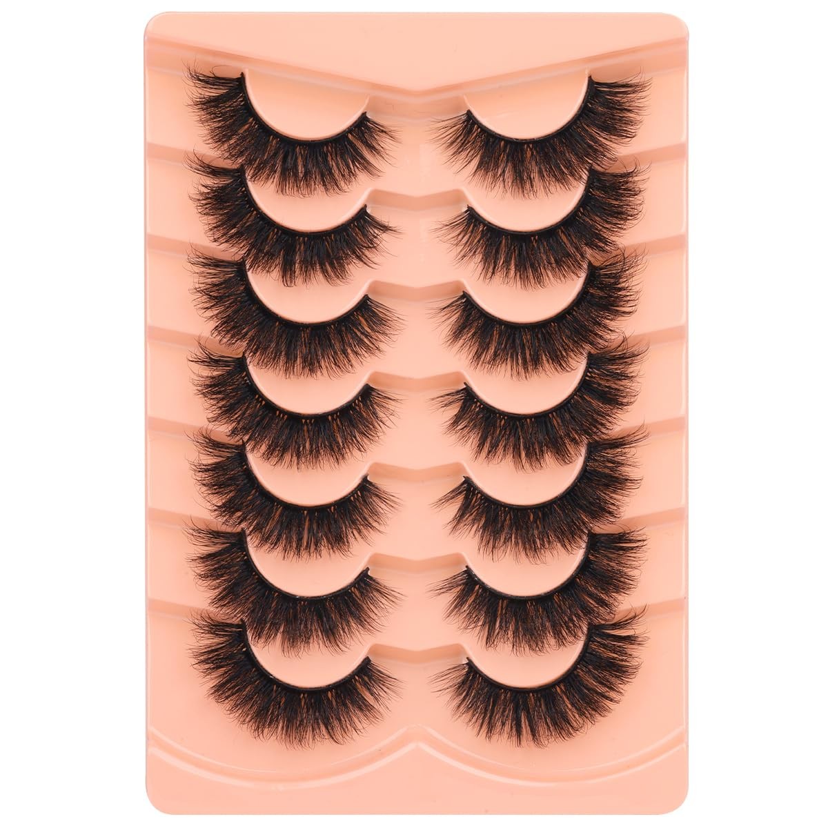 18mm 3D Mink False Eyelashes Cat Eye Volume Strip Lashes - Reusable