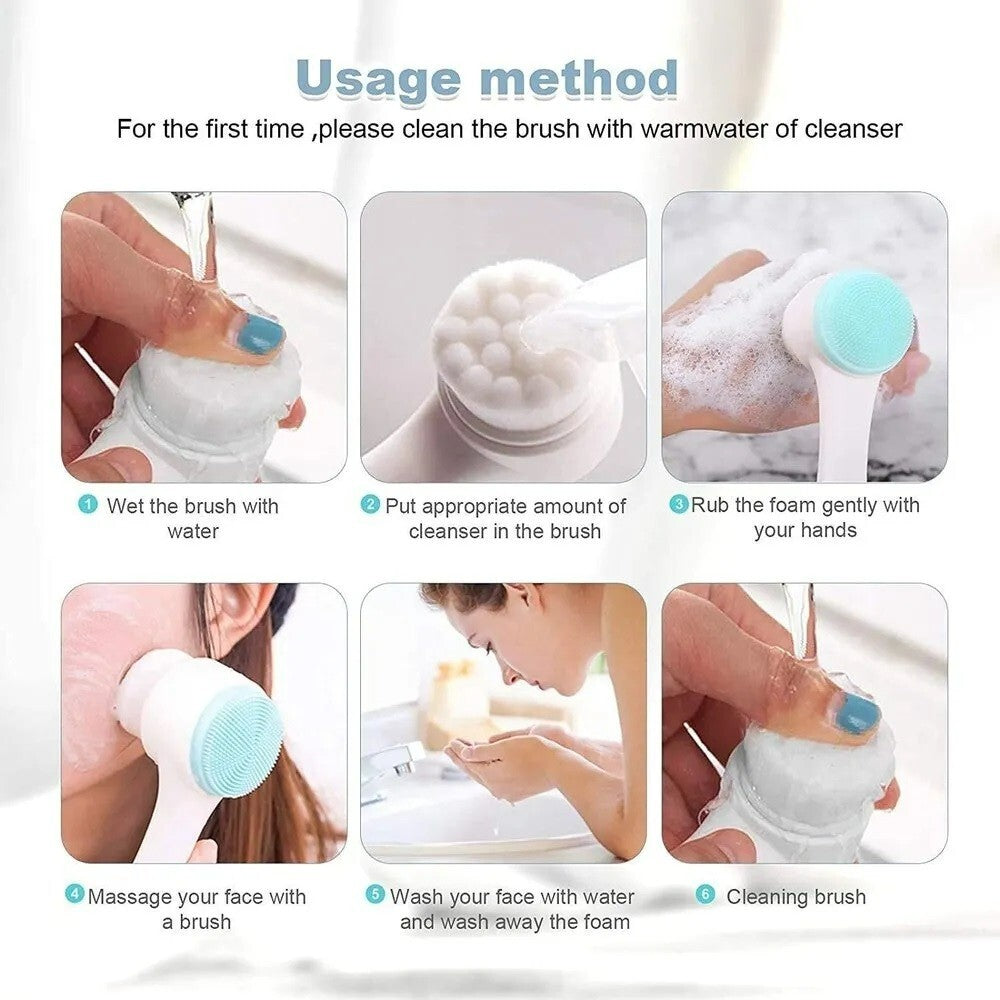 Dual-Action Facial Cleansing Brush for Sensitive Skin