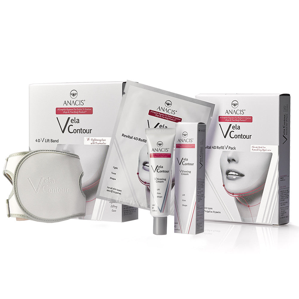 Anti-Wrinkle Face Shape Lift Mask & Chin Reducer Belt Set for Slimming & Contouring