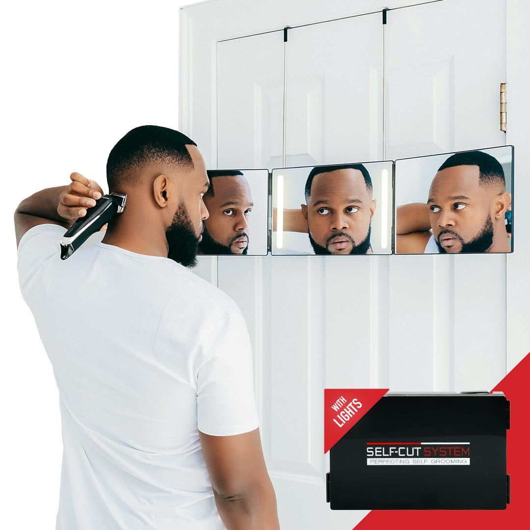 LED Triple-Sided Makeup Mirror with Lights for Vanity and Travel