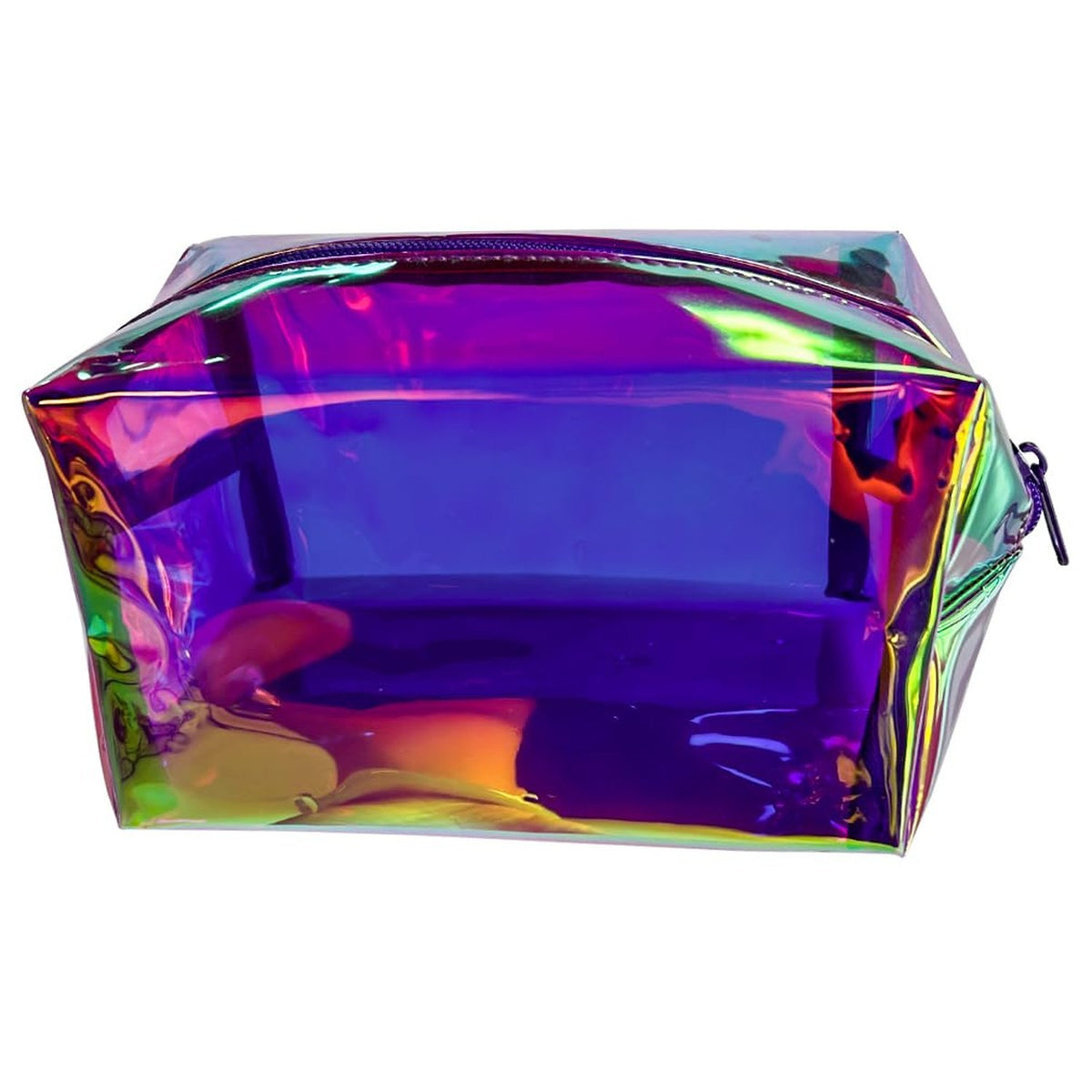 Holographic Waterproof PVC Cosmetic Toiletry Bag Travel Organizer - Purple